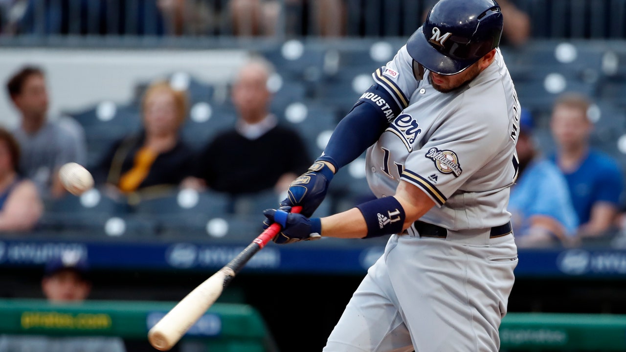 Moustakas goes deep twice, Brewers top Pirates 11-5